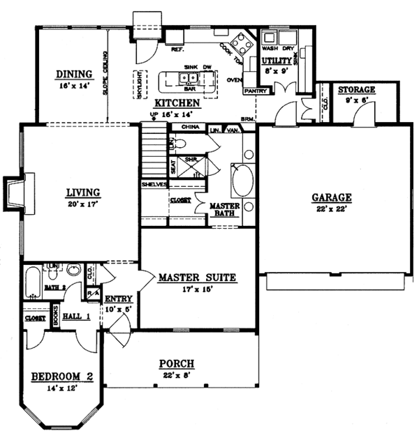 Architectural House Design - Victorian Floor Plan - Main Floor Plan #14-260