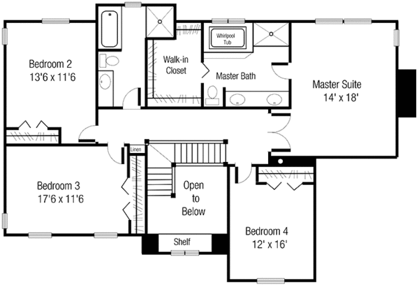 Home Plan - European Floor Plan - Upper Floor Plan #320-1439