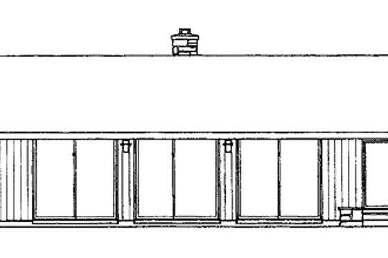 Exterior - Rear Elevation for Ranch House Plan #72-716 - 3 bed, 2.5 bath