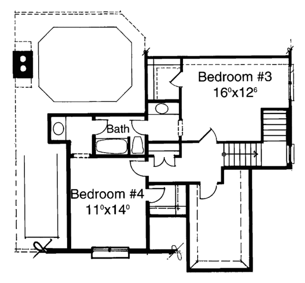 Dream House Plan - Country Floor Plan - Upper Floor Plan #429-205