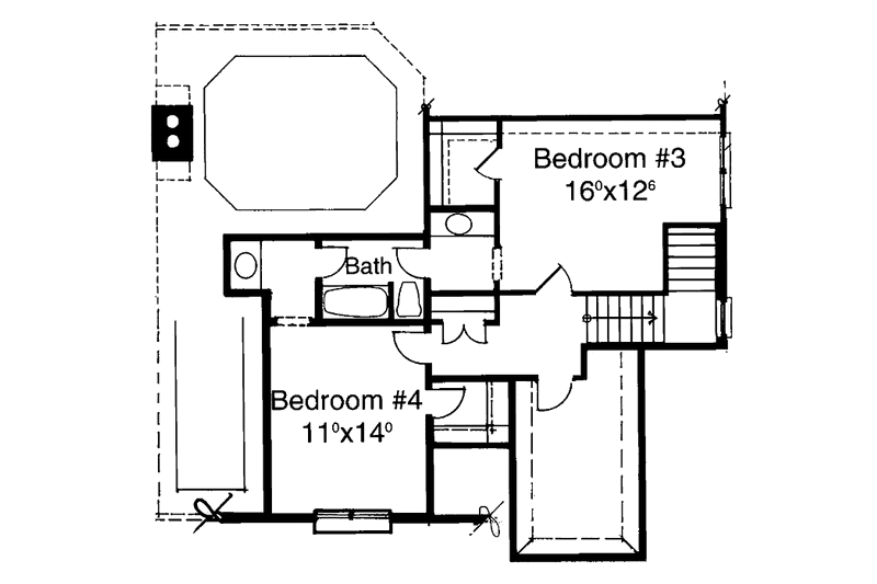 Dream House Plan - Floor Plan - Upper Floor for Country House Plan #429-205 - 4 bed, 3.5 bath