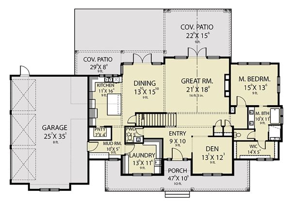 Home Plan - Farmhouse Floor Plan - Main Floor Plan #1070-55