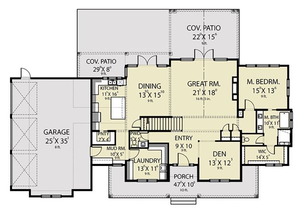 Farmhouse Floor Plan - Main Floor Plan #1070-55
