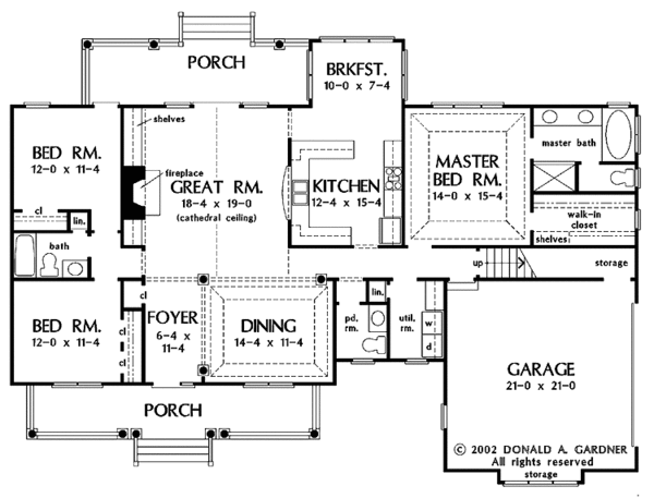House Design - Country Floor Plan - Main Floor Plan #929-687