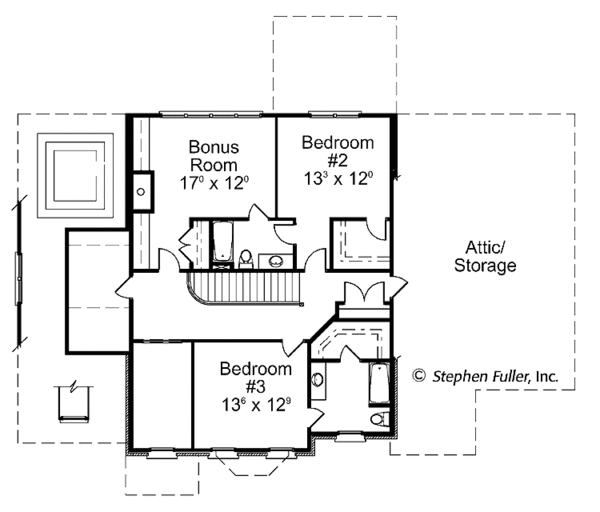 Home Plan - Colonial Floor Plan - Upper Floor Plan #429-403