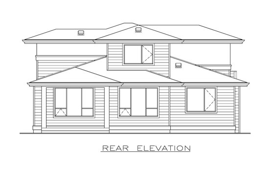 Exterior - Rear Elevation for Modern House Plan #1100-22 - 3 bed, 2.5 bath