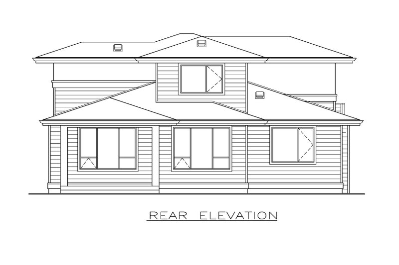 House Plan Design - Exterior - Rear Elevation for Modern House Plan #1100-22 - 3 bed, 2.5 bath