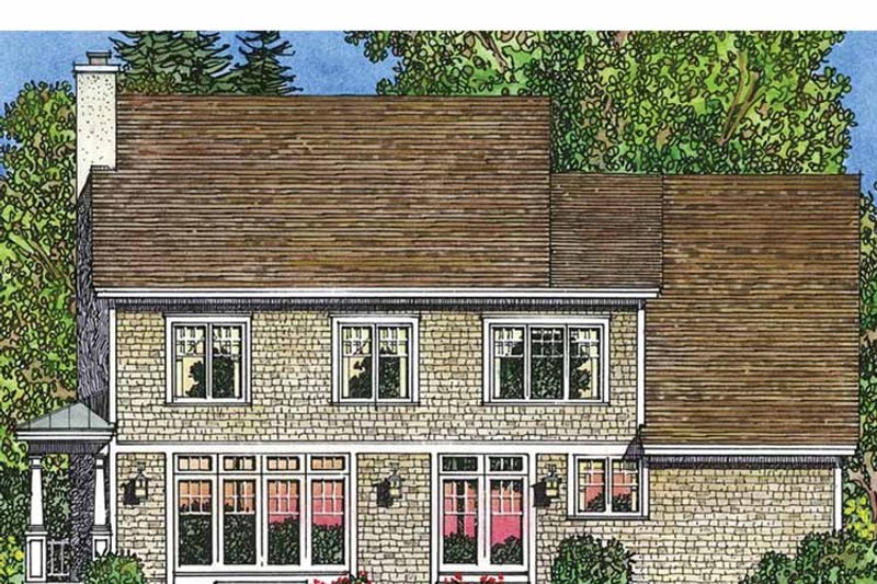 Home Plan - Exterior - Rear Elevation for Country House Plan #1016-90 - 3 bed, 2.5 bath