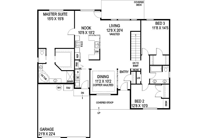 Dream House Plan - Floor Plan - Main Floor for Country House Plan #60-1030 - 5 bed, 3 bath