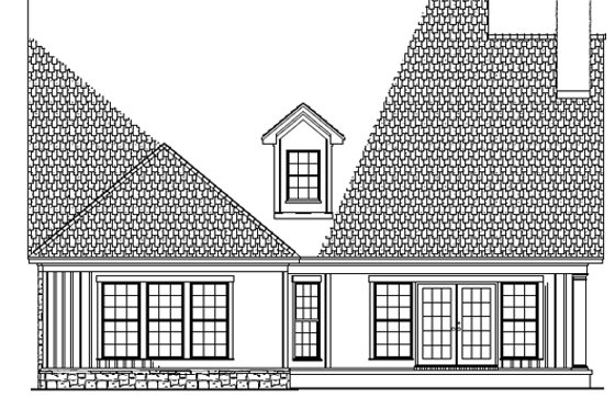 Exterior - Rear Elevation for Country House Plan #17-2268 - 3 bed, 2.5 bath