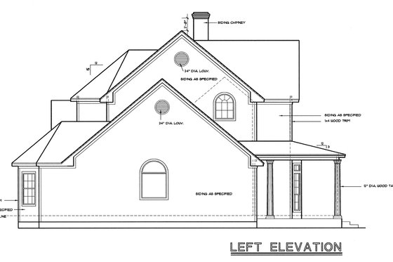 Exterior - Other Elevation for Farmhouse House Plan #20-253 - 4 bed, 3.5 bath