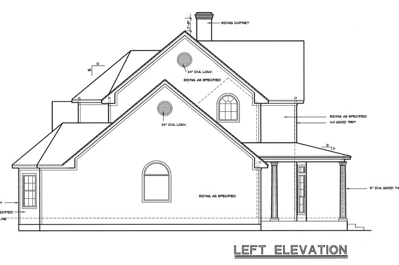 Dream House Plan - Exterior - Other Elevation for Farmhouse House Plan #20-253 - 4 bed, 3.5 bath