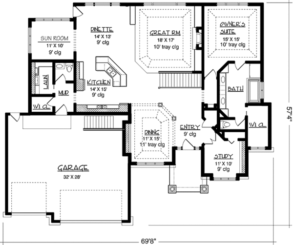 House Plan Design - European Floor Plan - Main Floor Plan #320-1486