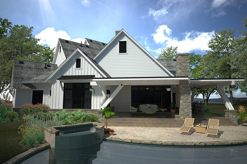 Home Plan - Exterior - Rear Elevation for Country House Plan #120-250 - 4 bed, 4.5 bath