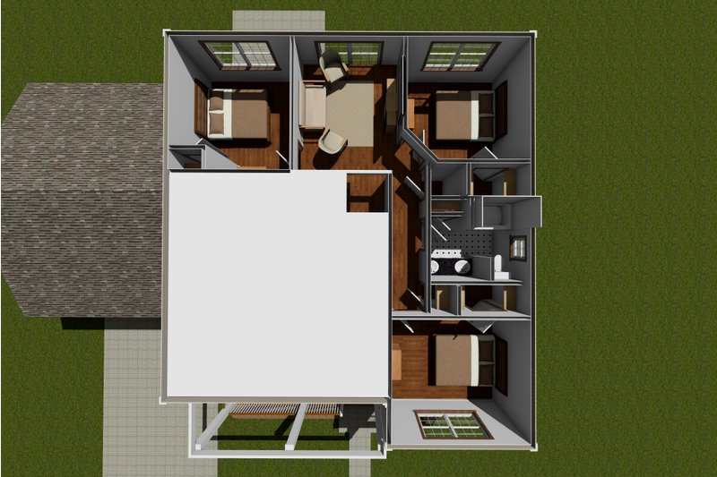 Home Plan - Floor Plan - Upper Floor 1 for Farmhouse House Plan #513-2227 - 4 bed, 2.5 bath