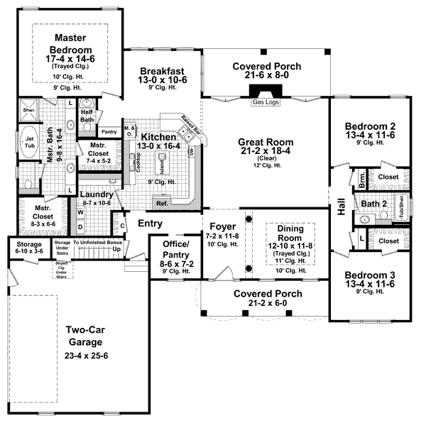 Home Plan - European Floor Plan - Main Floor Plan #21-268
