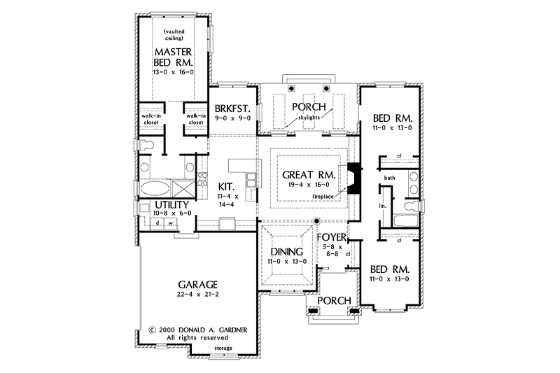Home Plan - Floor Plan - Main Floor for Traditional House Plan #929-587 - 3 bed, 2 bath
