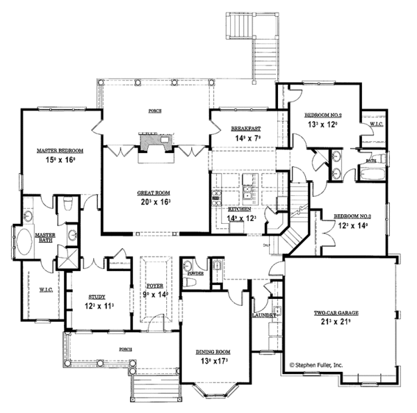 Architectural House Design - Country Floor Plan - Main Floor Plan #429-351