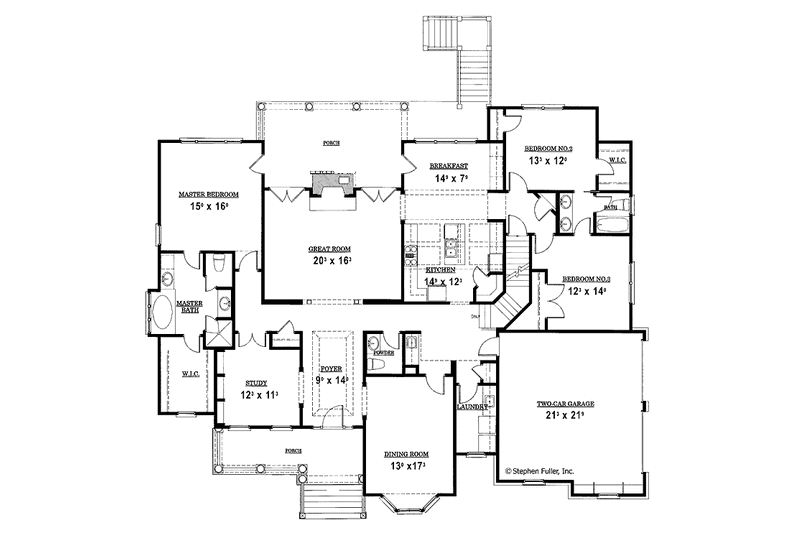 Home Plan - Floor Plan - Main Floor for Country House Plan #429-351 - 3 bed, 2.5 bath