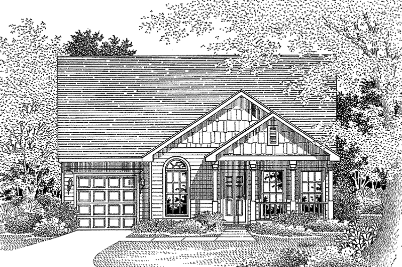 Architectural House Design - Exterior - Front Elevation 3 for Country House Plan #999-61 - 3 bed, 2 bath