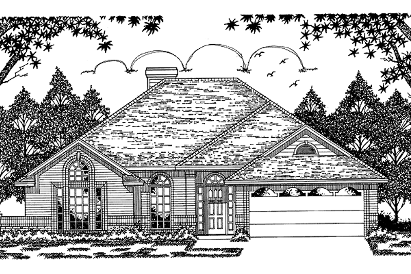Architectural House Design - Ranch Exterior - Front Elevation Plan #42-481