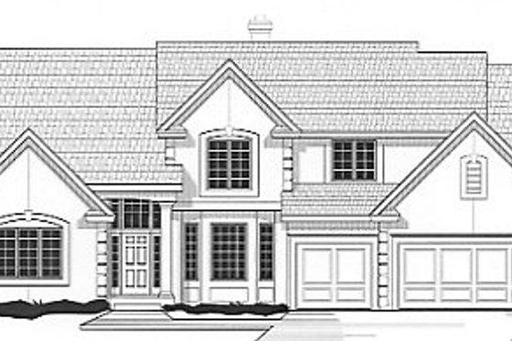 Exterior - Front Elevation for Traditional House Plan #67-432 - 4 bed, 3 bath