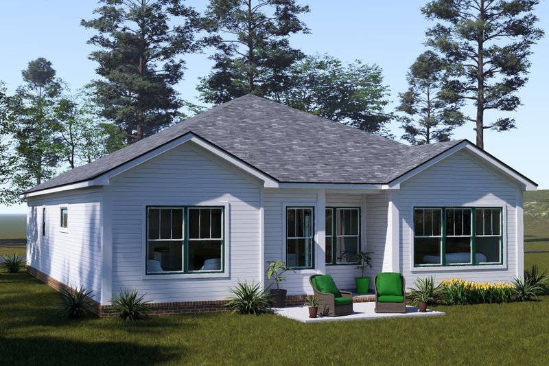 Home Plan - Exterior - Rear Elevation for Cottage House Plan #513-2485 - 4 bed, 4 bath