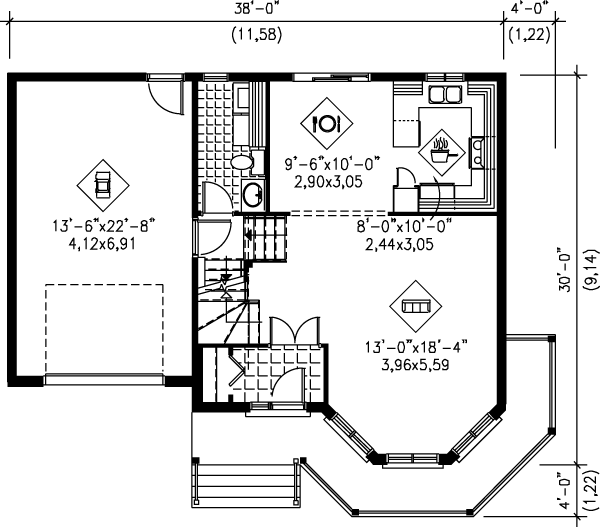 Dream House Plan - Country Floor Plan - Main Floor Plan #25-273