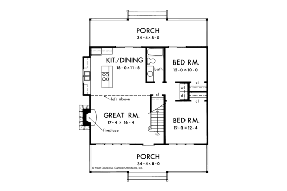 Floor Plan - Main Floor for Country House Plan #929-115 - 3 bed, 2 bath