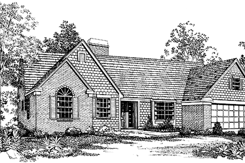 House Blueprint - Ranch Exterior - Front Elevation Plan #72-858