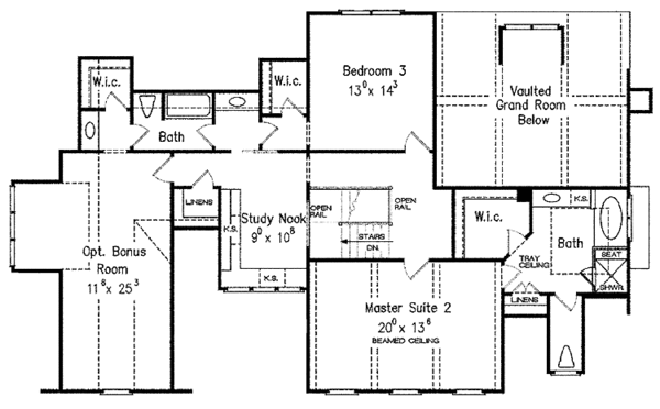 Dream House Plan - Country Floor Plan - Upper Floor Plan #927-374