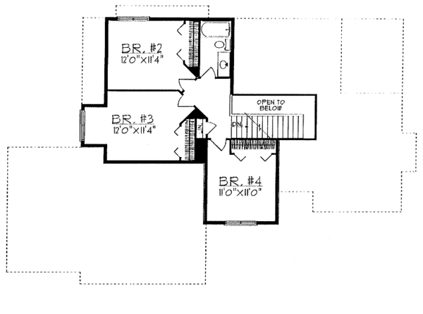 Architectural House Design - Traditional Floor Plan - Upper Floor Plan #70-1308