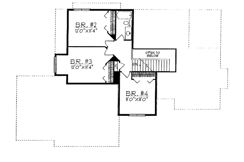 Architectural House Design - Floor Plan - Upper Floor for Traditional House Plan #70-1308 - 4 bed, 2.5 bath