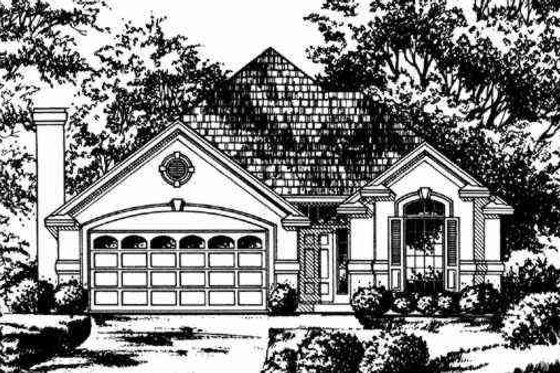 Exterior - Other Elevation 1 for European House Plan #40-145 - 3 bed, 2 bath