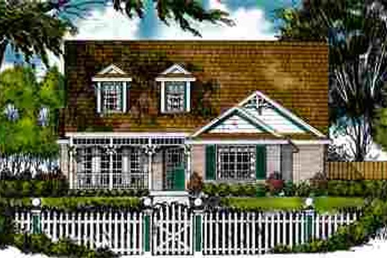 Exterior - Front Elevation for Traditional House Plan #40-126 - 3 bed, 2 bath
