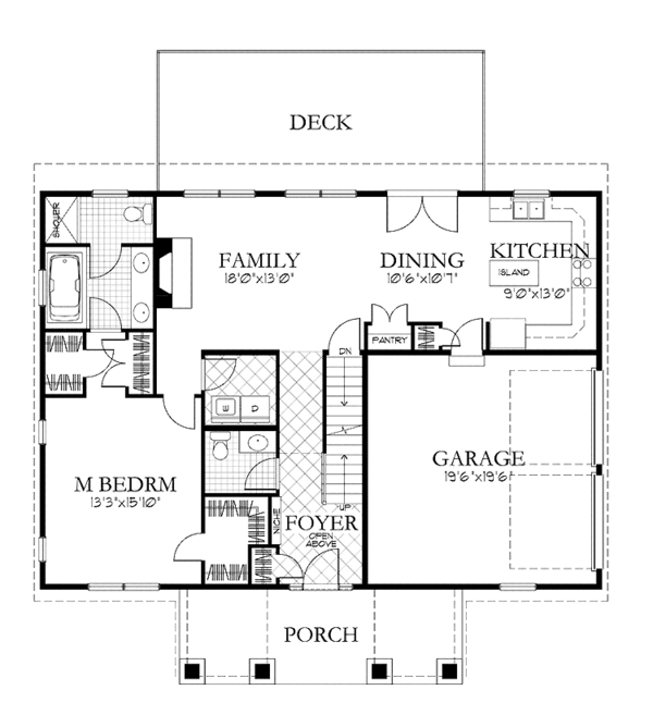 Dream House Plan - Craftsman Floor Plan - Main Floor Plan #1029-61