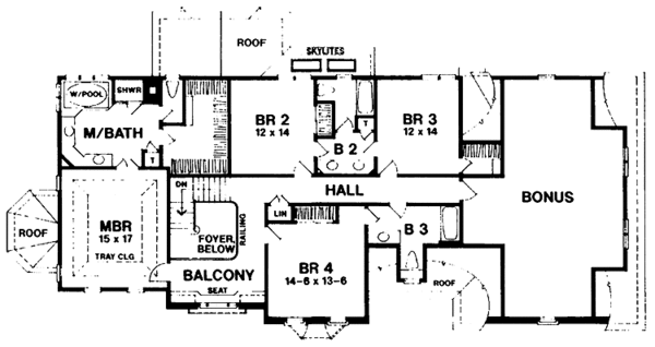 House Design - Colonial Floor Plan - Upper Floor Plan #328-262