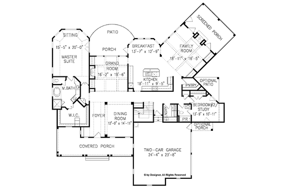 Floor Plan - Main Floor for Country House Plan #54-287 - 4 bed, 3 bath
