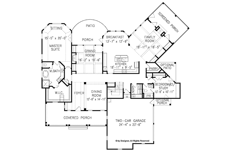 Home Plan - Floor Plan - Main Floor for Country House Plan #54-287 - 4 bed, 3 bath
