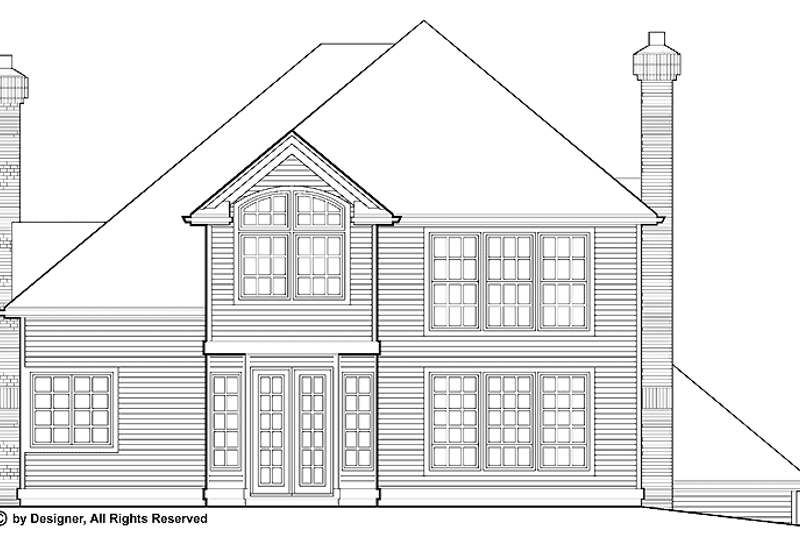 Architectural House Design - Exterior - Rear Elevation for Mediterranean House Plan #48-773 - 5 bed, 3 bath
