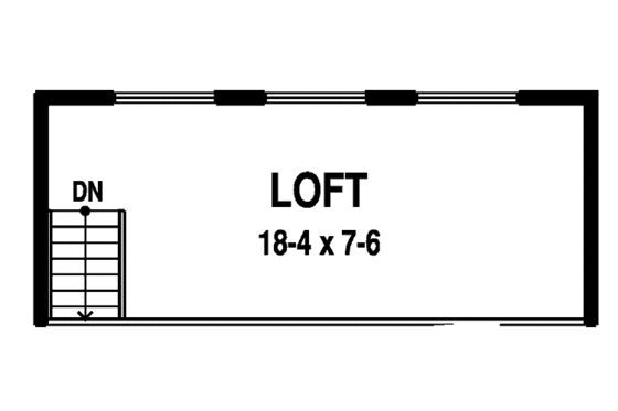 Floor Plan - Upper Floor for Traditional House Plan #1042-8 - 2 bed, 1 bath
