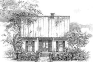 Southern Exterior - Front Elevation Plan #301-111