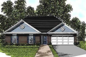 Architectural House Design - Exterior - Front Elevation for Southern House Plan #56-111 - 3 bed, 2 bath