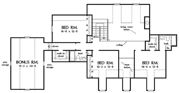 House Plan Design - Country Floor Plan - Upper Floor Plan #929-413