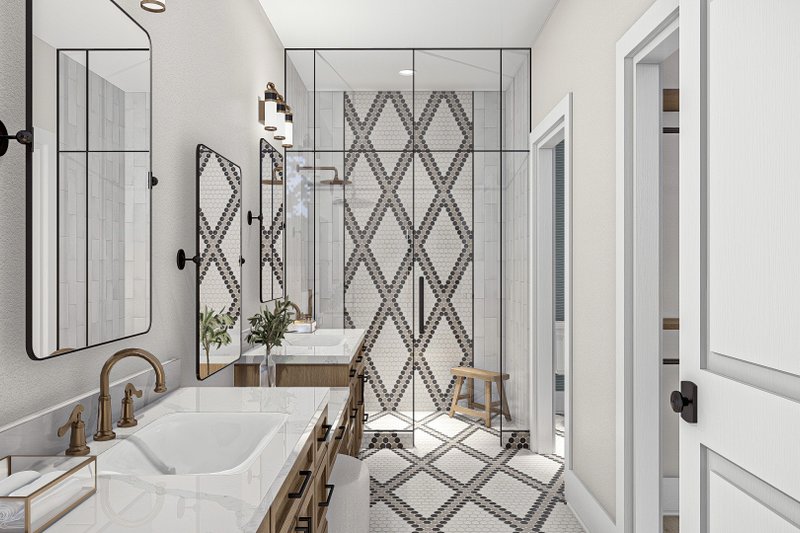House Blueprint - Interior - Master Bathroom for Modern House Plan #455-556 - 3 bed, 2 bath