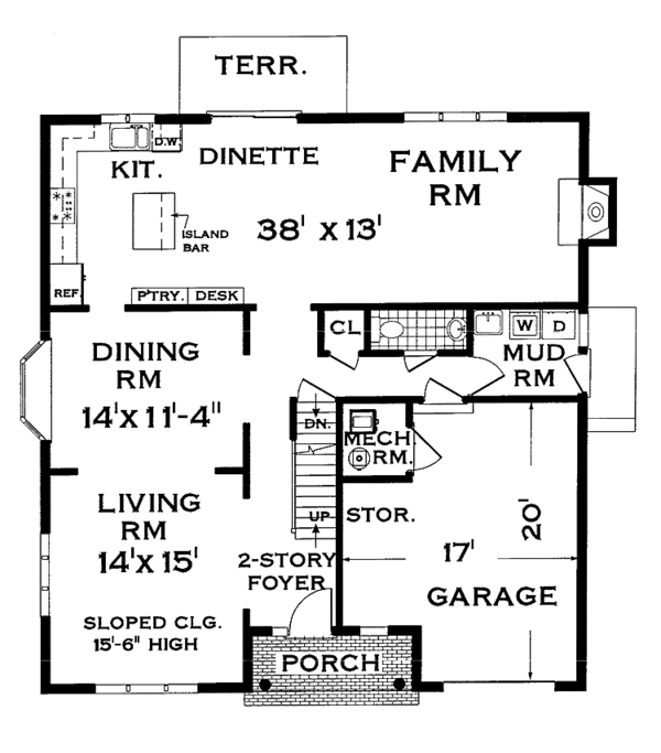 House Plan Design - Country Floor Plan - Main Floor Plan #3-263