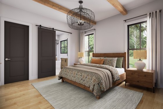 Interior - Master Bedroom for Barndominium House Plan #430-386 - 3 bed, 2 bath