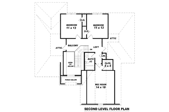 Floor Plan - Upper Floor for European House Plan #81-13715 - 3 bed, 3 bath
