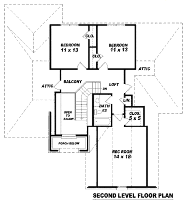 European Floor Plan - Upper Floor Plan #81-13715