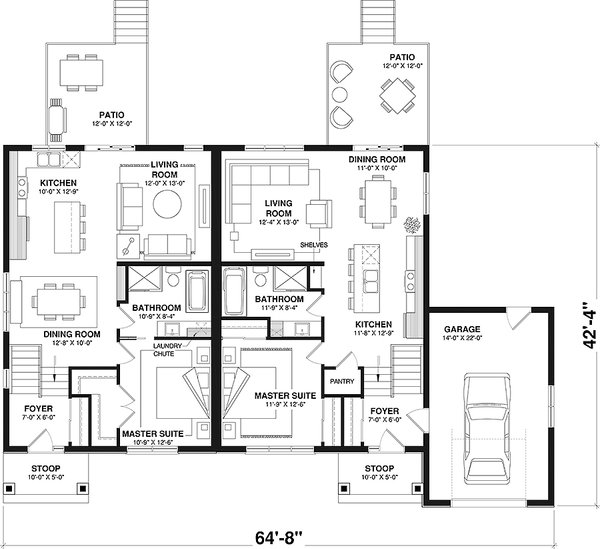 House Blueprint - Craftsman Floor Plan - Main Floor Plan #23-2862